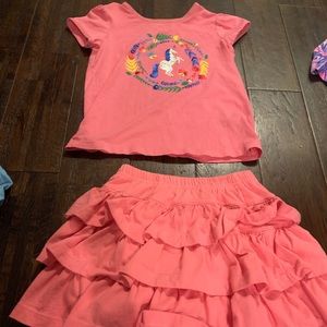 Hanna Andersson unicorn skirt set size 120